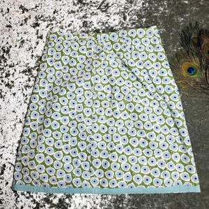 Boden Blue Floral Midi Skirt